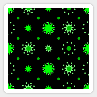 Suns and Dots Green on Black Repeat 5748 Sticker